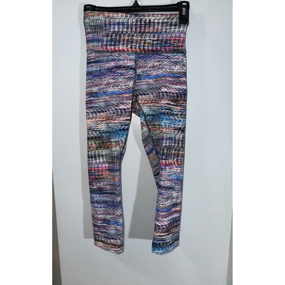 Lululemon Wunder Train Crop 21" Digital Oasis White Multi W6BF9S size 4